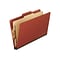 Pendaflex Pressboard Classification Folders, 1-Divider, 2 Expansion, Legal Size, Brick Red, 10/Box