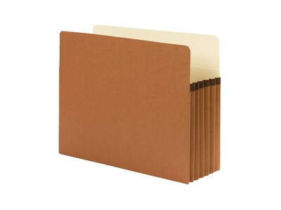 Smead File Pockets, Straight Cut Tab, 5.25" Expansion, Letter Size, Redrope, 10/Box (73234)