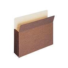 Smead TUFF File Pockets, Straight Cut Tab, 3.5 Expansion, Letter Size, Redrope, 10/Box (73380)