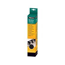 Fellowes 1/4 Plastic Binding Spine Comb, 20 Sheet Capacity, Black, 100/Pack (52366)