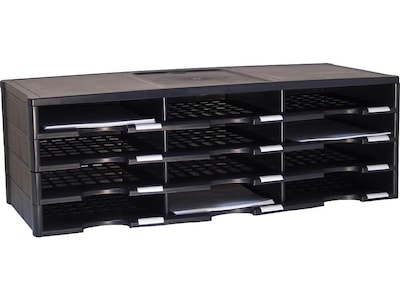 Storex 12-Compartment Literature Organizer, 31.4 x 10.5, Black (61602U01C)