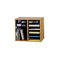 Safco 10-Compartment Literature Organizers, 19.5 x 16, Medium Oak (9420MO)