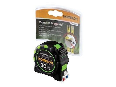 Komelon Monster MagGrip 30 Tape Measure, Nylon Coated Steel (7130)