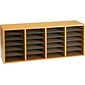 Safco 24-Compartment Literature Organizers, 39.25" x 16.25", Medium Oak (9423MO)