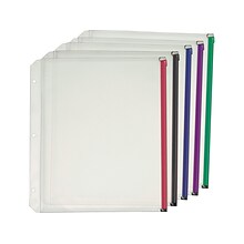 Cardinal Zipper Polypropylene/PP Binder Pockets, Assorted, 5/Pack (CRD 14650)