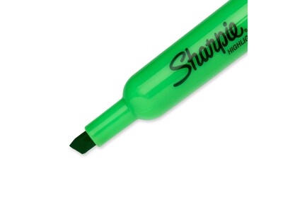 Sharpie Tank Highlighter, Chisel Tip, Fluorescent Green, Dozen (25026)