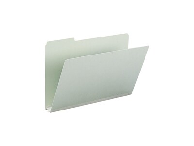 Smead Heavy Duty Pressboard File Folder, 1/3-Cut Tab, 2 Expansion, Legal Size, Gray/Green, 25/Box (