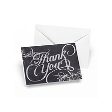 Hortense B. Hewitt Thank You Card and Envelope, Black/White, 50/Pack (35212)