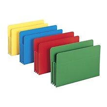 Smead Heavy Duty Poly File Pockets, 3.5 Expansion, Legal Size, Assorted, 4/Box (73550)