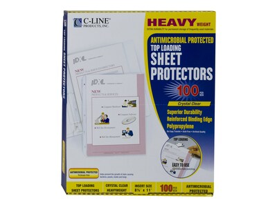 C-Line Heavyweight Polypropylene/PP Sheet Protectors, Heavyweight, Clear, 100/Box (62033)