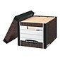 Bankers Box R-Kive® Heavy-Duty FastFold File Storage Boxes, Lift-Off Lid, Letter/Legal Size, Woodgrain, 12/Carton (00725)