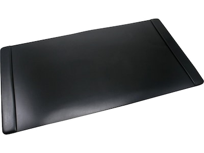 Advantus Faux leather Desk Pad with Side Rail, 36 x 20, Black (75868)