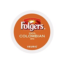 Folgers 100% Colombian Coffee, Medium Roast, 0.31 oz. Keurig® K-Cup® Pods, 24/Box (6659)