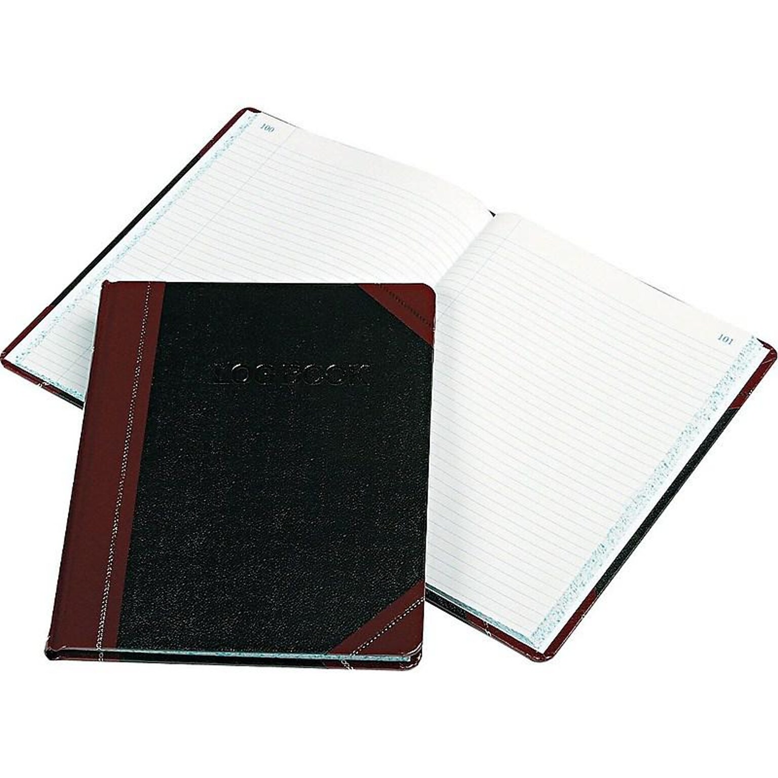 Boorum & Pease Log Record Book, 8.13W x 10.38H, Black, 75 Sheets/Book (G21-150-R)