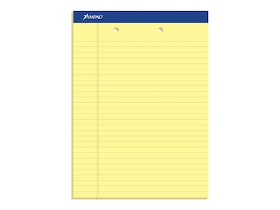 Ampad Notepads, 8.5 x 11.75, Wide Ruled, Canary, 50 Sheets/Pad, 12 Pads/Pack (TOP 20-224)