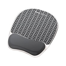 Fellowes Photo Gel Mouse Pad/Wrist Rest Combo, Black Chevron (9549901)