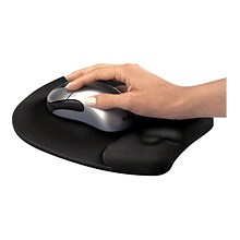 Fellowes Memory Foam Mouse Pad/Wrist Rest Combo, Non-Skid Base, Black (FEL9176501)