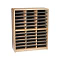 Safco 36-Compartment Literature Organizers, 32.25 x 38, Medium Oak (7121MO)