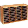 Safco 36-Compartment Literature Organizers, 39.25 x 24, Medium Oak (9424MO)