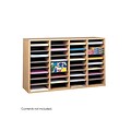 Safco 36-Compartment Literature Organizers, 39.25 x 24, Medium Oak (9424MO)