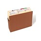 Smead 100% Recycled File Pockets, 3.5" Expansion, Letter Size, Brown, 25/Box (73205)