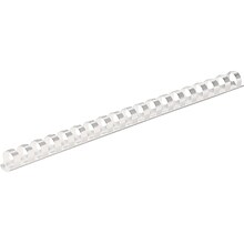 Fellowes 1/2 Plastic Binding Spine Comb, 90 Sheet Capacity, White, 100/Pack (52372)
