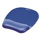 Fellowes Crystals Gel Mouse Pad/Wrist Rest Combo, Non-Skid Base, Blue (91141)