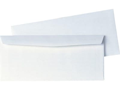 Quality Park Gummed #10 Business Envelopes, 4 1/8 x 9 1/2, White Wove, 500/Box (QUA90020)
