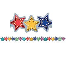 Teacher Created Resources Marquee Stars Die-Cut Border Trim 35 x 2.75, 6 Packs (TCR3495)