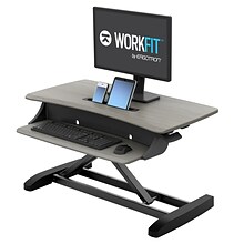 Ergotron WorkFit-Z Mini Adjustable Standing Desk Converter, Gray Woodgrain (33-458-917)