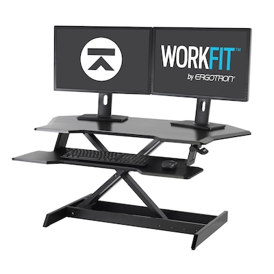 Ergotron WorkFit Corner Adjustable Standing Desk Converter, Black (33-468-921)