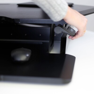Ergotron WorkFit Corner Adjustable Standing Desk Converter, Black (33-468-921)