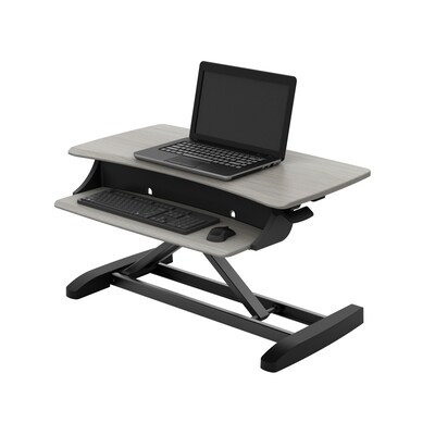 Ergotron WorkFit-Z Mini Adjustable Standing Desk Converter, Gray Woodgrain (33-458-917)