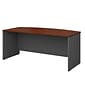 Bush Business Furniture Westfield 72"W Bow Front Desk, Hansen Cherry/Graphite Gray (WC24446)