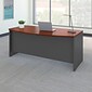 Bush Business Furniture Westfield 72"W Bow Front Desk, Hansen Cherry/Graphite Gray (WC24446)