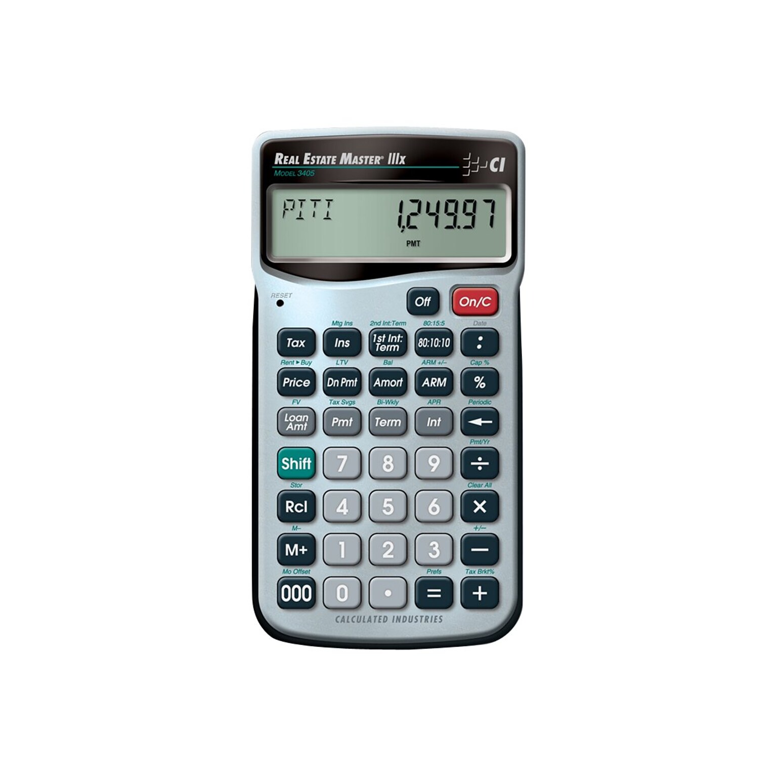 Calculated Industries Master (3405) Real Estate & Mortgage Calculator, Silver/Black