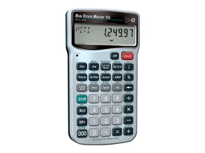 Calculated Industries Master (3405) Real Estate & Mortgage Calculator, Silver/Black