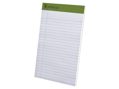 Earthwise by Ampad Notepads, 5 x 8, College Ruled, White, 40 Sheets/Pad, 6 Pads/Pack (40112R)