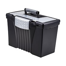 Storex File Storage Box with Organizer Lid, Letter/Legal Size, Black (61510U01C)