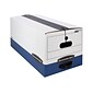 Bankers Box Liberty Plus Heavy-Duty FastFold File Storage Boxes, String & Button, Letter Size, White/Blue, 12/Carton (11111)