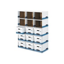 Bankers Box File/Cube™ Quick Set-Up Corrugated File Storage Box Shells, Letter/Legal Size, White/Blu