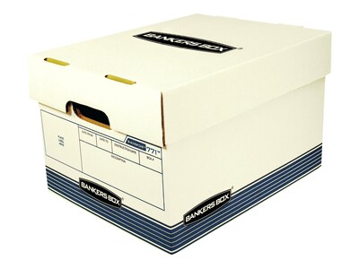Bankers Box R-Kive O/S Heavy-Duty FastFold, File Storage Boxes, Lift-Off Lid, Letter/Legal Size, Whi