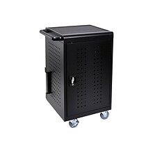 Luxor Lockable 30-Unit Laptop Storage Cabinet, Black Steel (LLTM30-B)