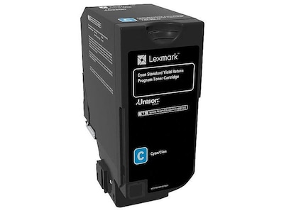 Lexmark 74 Cyan Standard Yield Return Program Toner Cartridge (74C1SC0)