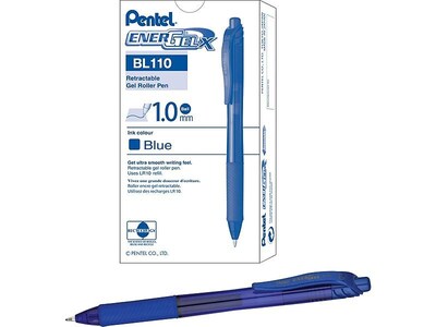 Pentel EnerGel-X RollerGel Retractable Gel Pens, Bold Point, Blue Ink, Dozen (BL110-C)