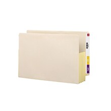 Smead®  End Tab File Pocket, Reinforced Straight-Cut Tab, 3-1/2 Expansion, Fully-Lined Gusset, Lega