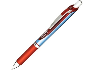 Pentel EnerGel Deluxe RTX Retractable Gel Pens, Fine Point, Red, Dozen (BLN75-B)