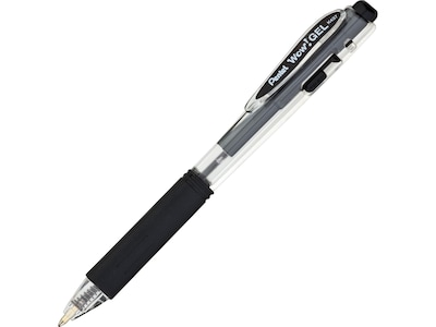 Pentel WOW! Retractable Gel Pens, Medium Point, Black Ink, Dozen (K437-A)