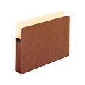 Pendaflex Earthwise Recycled Reinforced File Pocket, 5 1/4 Expansion, Letter Size, Brown, 10/Box (E