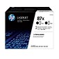 HP 87X Black High Yield Toner Cartridge, 2/Pack (CF287XD), print up to 18000 pages